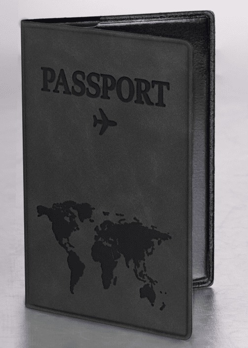 Обложка для паспорта "Passport Map", мягкая экокожа, графитовая, STAFF, 238875
