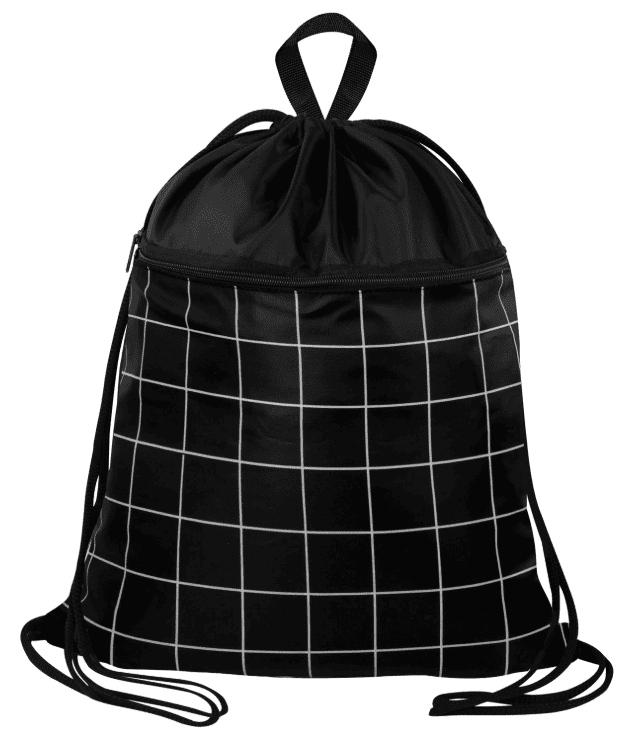 Мешок для обуви BRAUBERG БОЛЬШОЙ, с ручкой, карман на молнии, сетка, 49х41 см, Checkered, 272404, шт