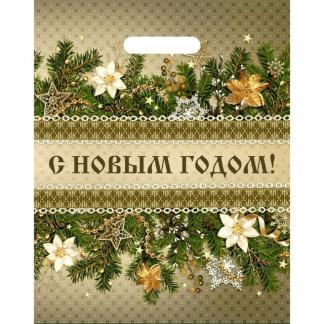 НГ Пакет с выруб. ручкой 30*40 Новогодний декор