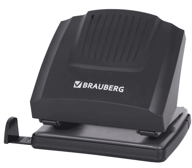 Дырокол BRAUBERG "SUPER", до 30 листов, черный, 272744, шт