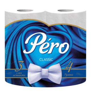 Туалетная бумага PERO Classic blue, 12в тр.уп цв.белый 15гр 0063