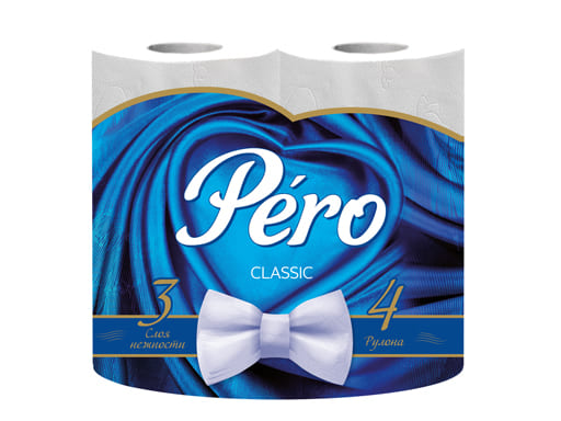 Туалетная бумага PERO Classic blue, 12в тр.уп цв.белый 15гр 0063