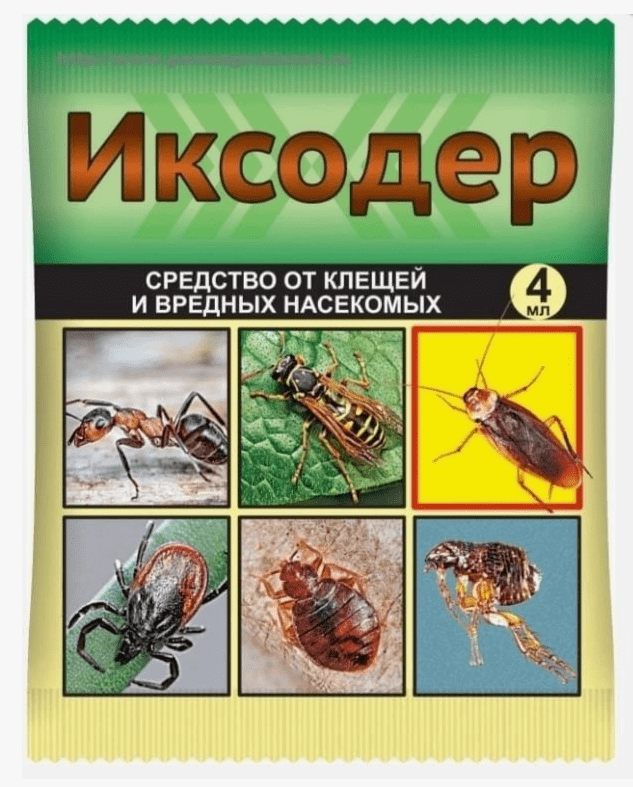 Иксодер 4мл. (циперметрин) От тараканов/муравьев/клопов/блох/клещей (обраб. террит.) Ваше Хозяйство