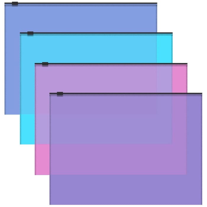 Zip-пакет пластиковый ErichKrause® Fizzy Vivid, A4, ассорти 47069