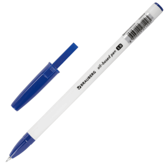 Ручка шариковая масляная BRAUBERG Stick Medium, СИНЯЯ, узел 1мм, линия 0,5мм, 143419, шт