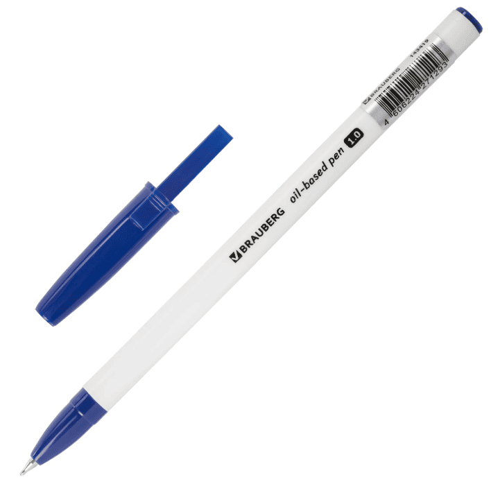 Ручка шариковая масляная BRAUBERG Stick Medium, СИНЯЯ, узел 1мм, линия 0,5мм, 143419, шт