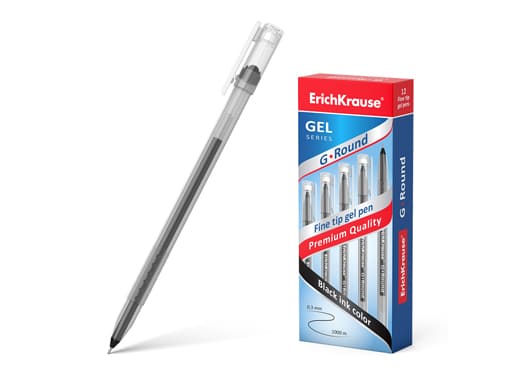 Ручка гелевая черная ErichKrause® G-Round, 56535