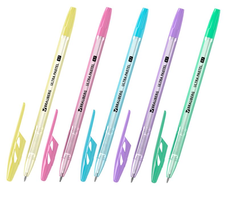 Ручка шариковая синяя BRAUBERG "ULTRA PASTEL", 0,7мм, чернила ГЕРМАНИЯ,наконечник ШВЕЙЦАРИЯ, 143568