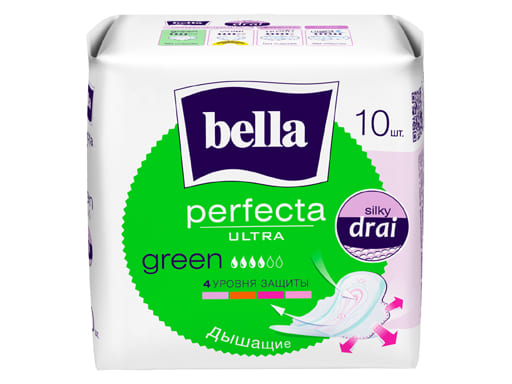 Ультратонкие женские гигиенические впитывающие прокладки Perfecta ultra Green a'10 марки «bella»