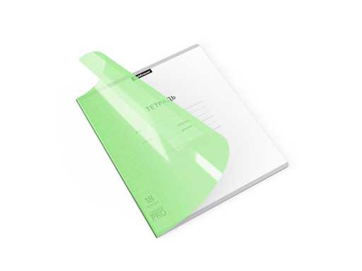 Тетрадь 18л. ЛИН с пластиковой обложкой на скобе ErichKrause® Классика CoverPrо Neon, зел 56367