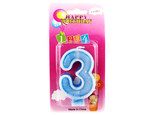 Свеча д/торта "3" арт15