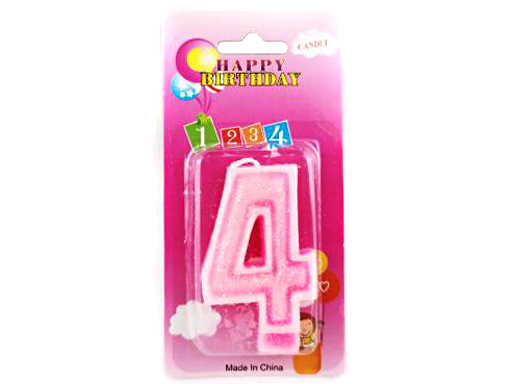 Свеча д/торта "4" арт15