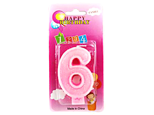 Свеча д/торта "6" арт15