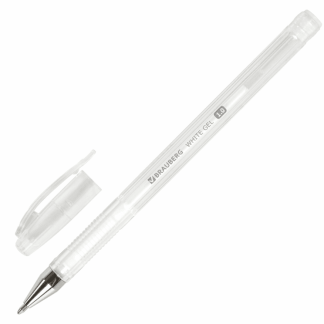 Ручка гелевая BRAUBERG White Pastel, БЕЛАЯ, корпус прозрачный, узел 1мм, линия 0,5мм, 143417