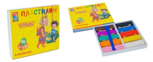 Пластилин 10цв 200гр классический Аттракционы со стеком 0102