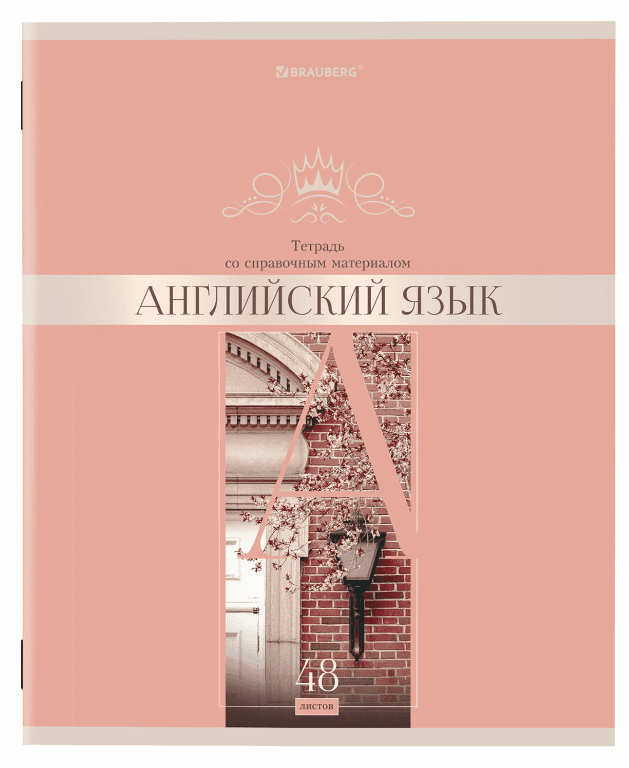Тетрадь предметная Английский язык DELIGHT 48л, обложка картон, клетка, BRAUBERG, 404570