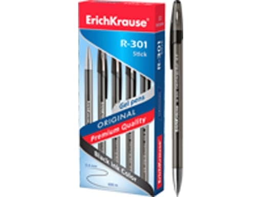 Ручка гелевая ErichKrause® R-301 ORIGINAL Gel 0.5 черный (коробка 12 шт.) 42721