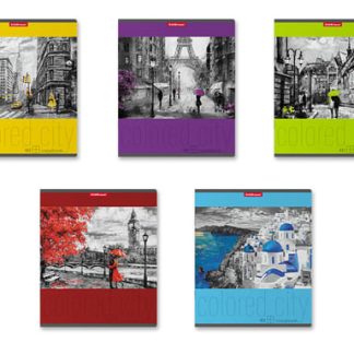 Тетрадь общая ученическая ErichKrause Colored City, 48 листов, клетка_MIX-PACK 58275