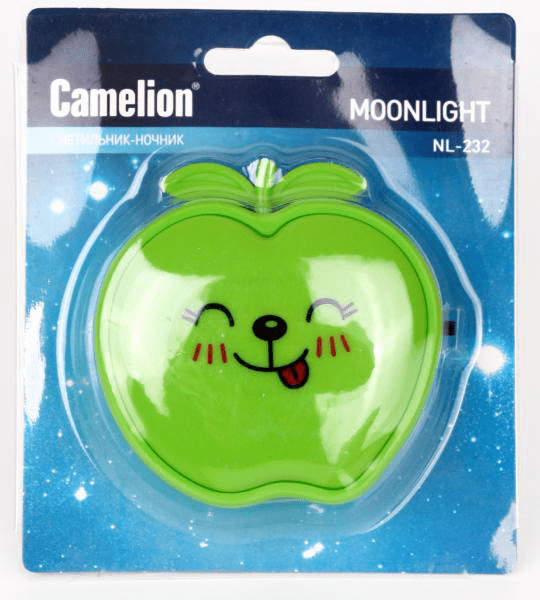 Camelion NL-232 ночник св/д 0.5W 75х75x65 Яблоко, 220V пластик/выкл.