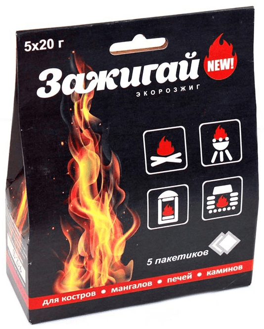 Сухое горючее Зажигай 20гр (5шт/уп) водостойкое