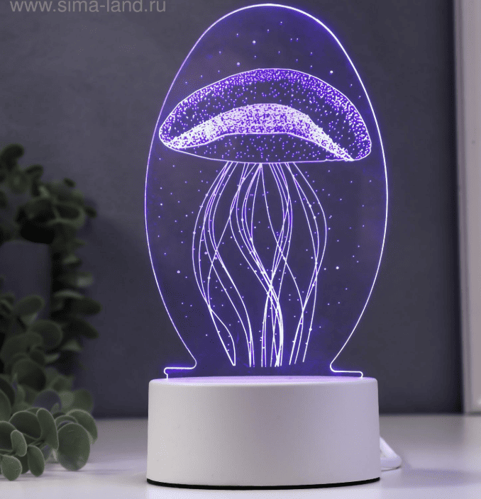 Светильник "Медуза" LED RGB от сети 9,5х10х21,5 см RISALUX 4297014
