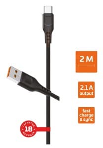 Кабель GoPower GP01T USB(A)шт. - type C шт. 1 м 2,4A ПВХ черный, 1м