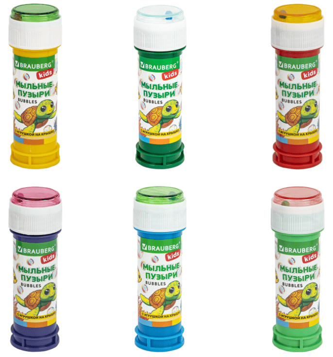 Мыльные пузыри 60 мл с игрушкой на крышке, BRAUBERG KIDS, 665453