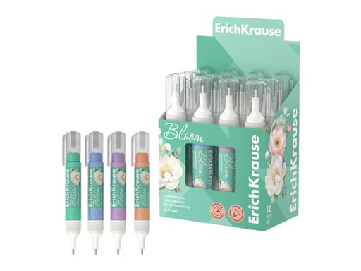 Ручка-корректор ErichKrause Pastel Bloom, 4мл (в дисплее по 12 шт.)