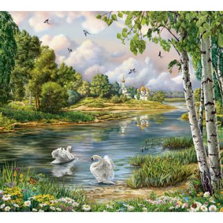 Холст с красками 40х50 см по номерам (в коробке) (30цв.) Русский пейзаж (Арт.Х-4622)