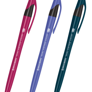Ручка шариковая масляная автоматическая BRAUBERG DUAL VINTAGE COLOR, СИНЯЯ, линия 0,35 мм, 144328