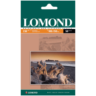 Фотобумага 10х15см, матовая, 230 г/м2, 50 листов, односторонняя, LOMOND, 0102034