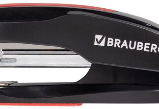 Степлер №24/6, 26/6 BRAUBERG "Super", до 30 листов, черно-красный, 229085