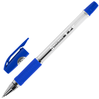 Ручка шариковая BRAUBERG "BP-GT", СИНЯЯ, корпус прозрачный, узел 0,7мм, линия 0,35мм, 144004, шт