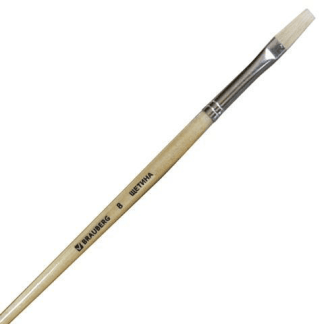 Кисть № 8 щетина плоская BRAUBERG, 200202