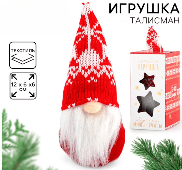 Мягкая игрушка гном «Милый гномик» 4328608
