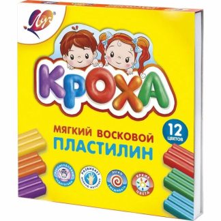Пластилин мягкий ЛУЧ "Кроха", 12 цв., 180г, со стеком, картонная упаковка, 23С1484-08