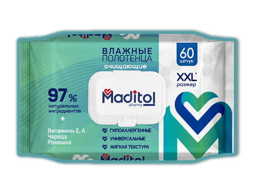 MADITOL Влажные полотенца big-pack с крышкой 60шт КК/10