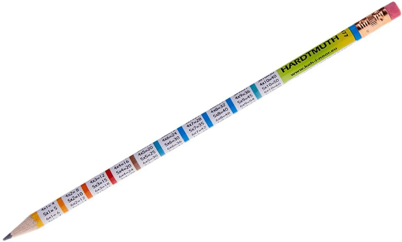 Карандаш чернографитный KOH-I-NOOR, 1шт., "Multiplication", НВ, с резинкой, заточен, 1231002477KSNV