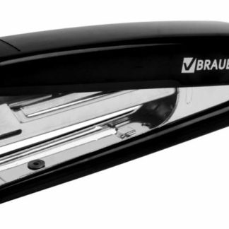 Степлер №10 BRAUBERG "Classic", до 12 листов, с антистеплером, черный, 222545