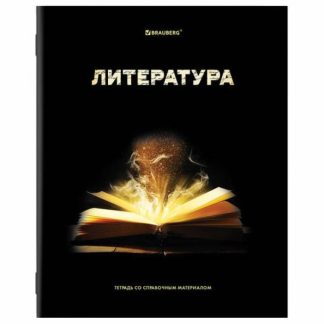 Тетрадь предметная Литература SHADE 48л, глянцевый лак, линия, подсказ, BRAUBERG, 404269