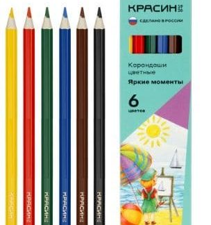 Карандаши 6цв. Красин «Яркие моменты» шестигр, заточ КР-060700