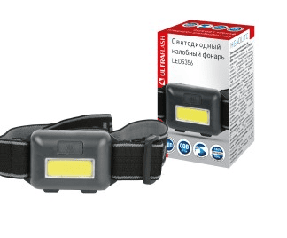 Ultraflash фонарь налобный LED5356 (3xR03) COB(49lm) черный/пластик, до 15м, 2 реж