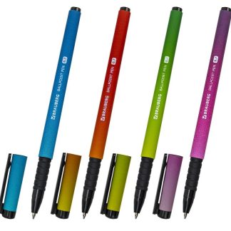 Ручка шариковая синяя BRAUBERG SOFT TOUCH GRIP "GRADE NEON", мягк.покрытие, ассорти,0,7мм,143710