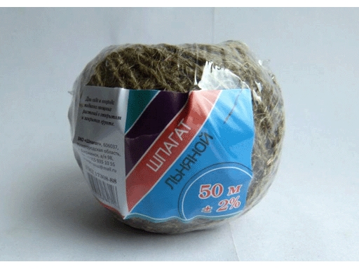 Шпагат льняной 50м клубочек 1/30
