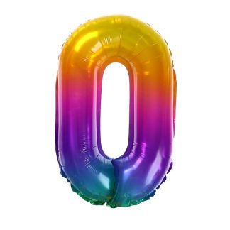 Шар фольгированный 16" "Цифра 0", градиент   7009540