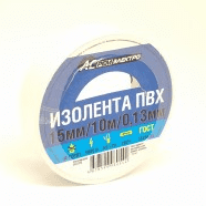 Изолента ПВХ 15/10 АСРемЭлектро 130мкм 15мм 10м белая 4678599980544 РФ