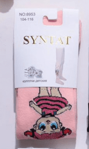 Колготки детские с пяткой на девочку с принтом SYLTAN 8953