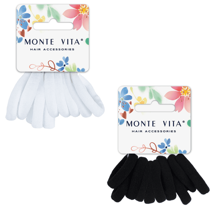 Резинки для волос НАБОР 10 шт, мягкие, средние, АССОРТИ, MONTE VITA 457046, шт
