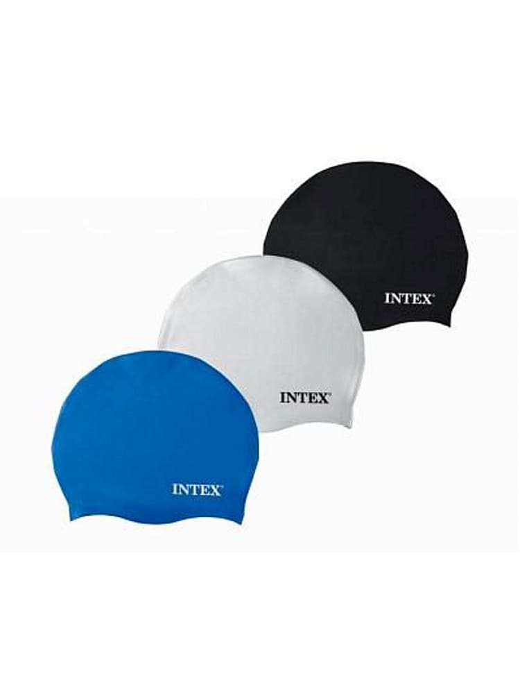 55992 Шапочка для плавания (цв. в ассорт. черная,серая,синяя) "Intex"