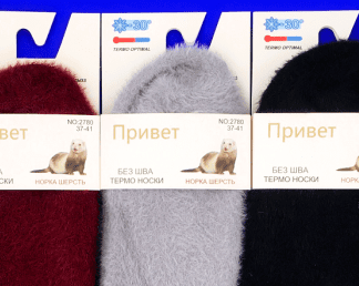 Термоноски женские ангора НОРКА ШЕРСТЬ - высокие арт. 2780 "Кошечка" 37-41 (фактически 37-41)